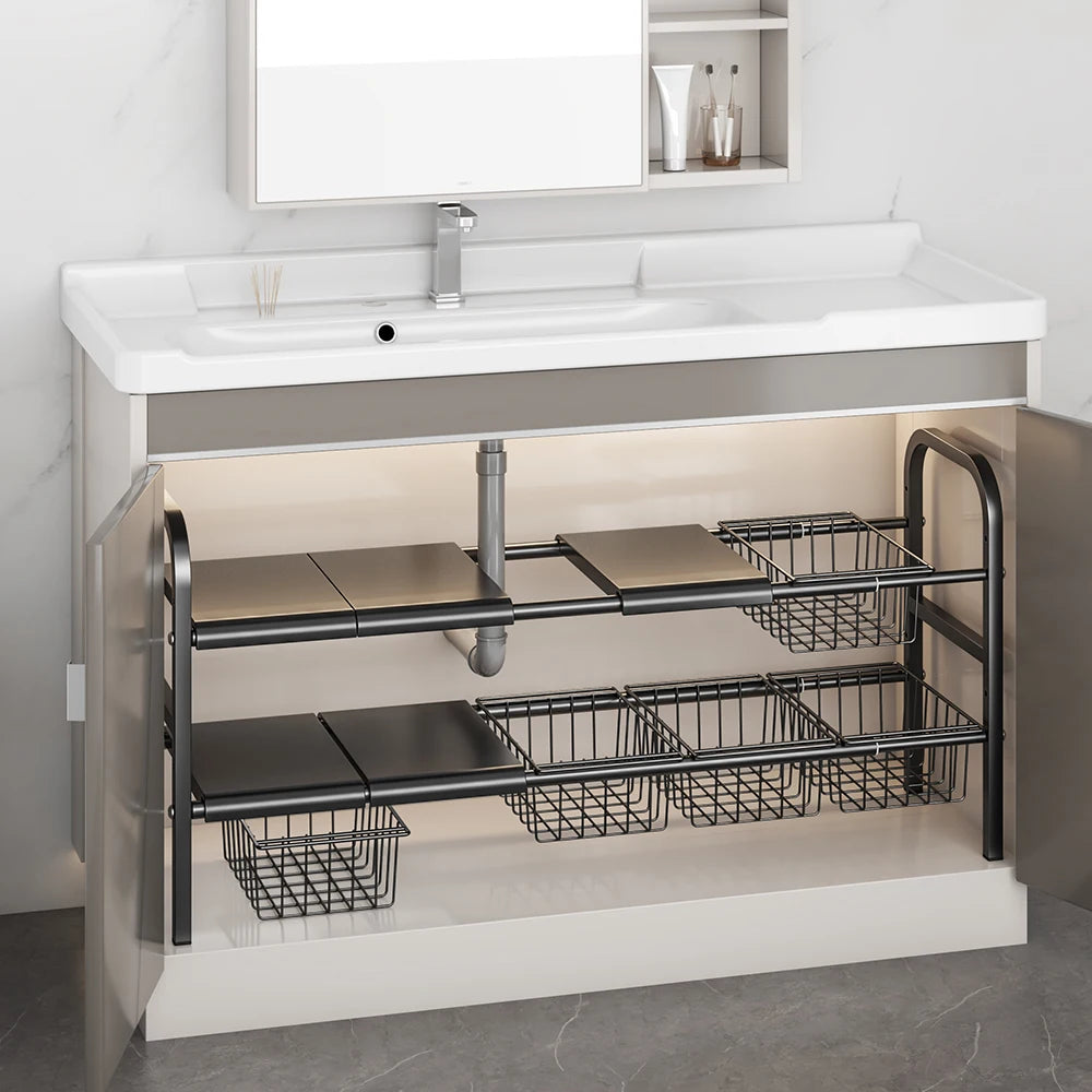 Hign-Concerned Multi-Use Kitchen and Under Sink Organizer Expandable Shelf Storage