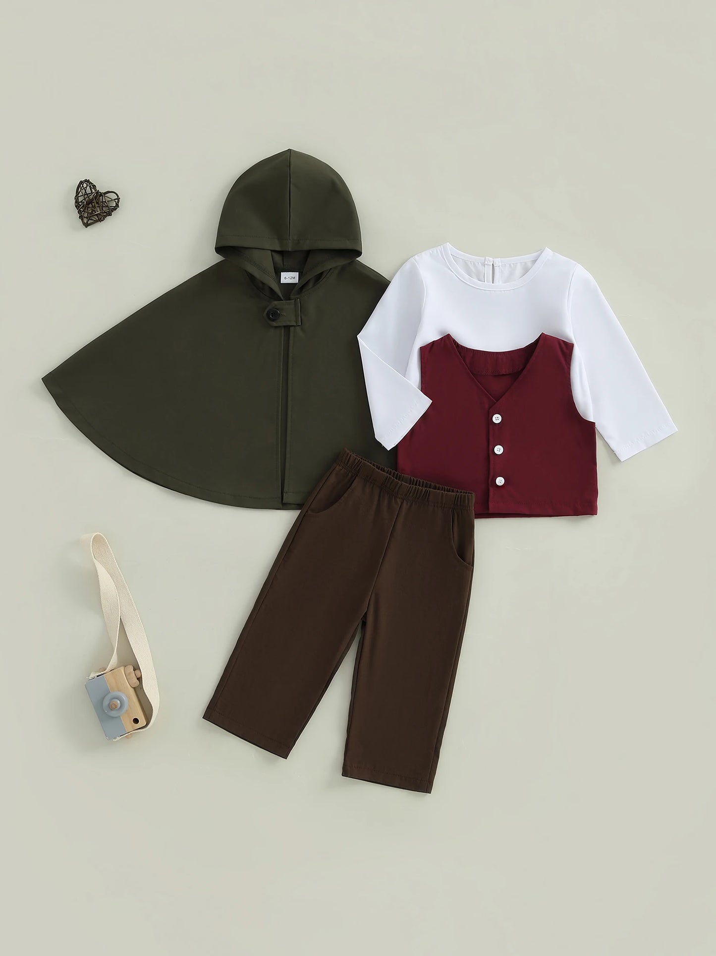 Baby Boy Formal 4-Piece Knit Outfit With Vest Cape