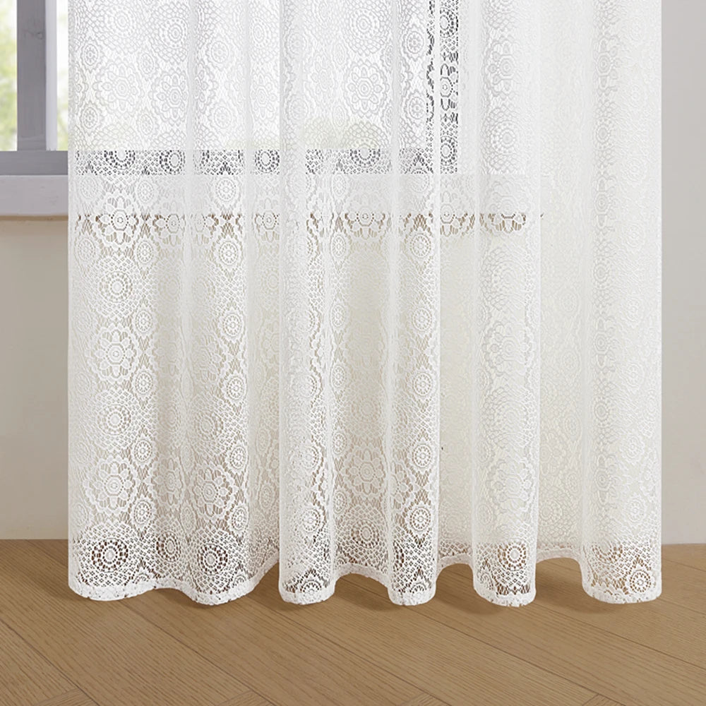 Jiangsu Tulle Circle Pattern Sheer Voile Curtains 2-Pack