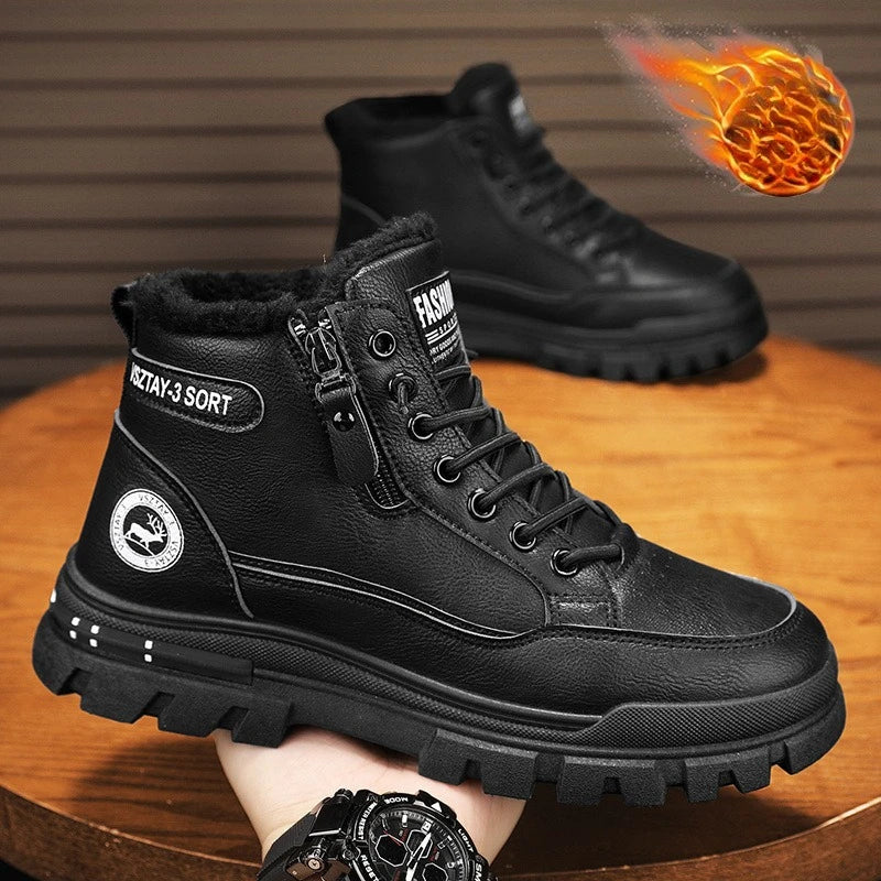 Winter Plush High-Top Snow Boots for Men