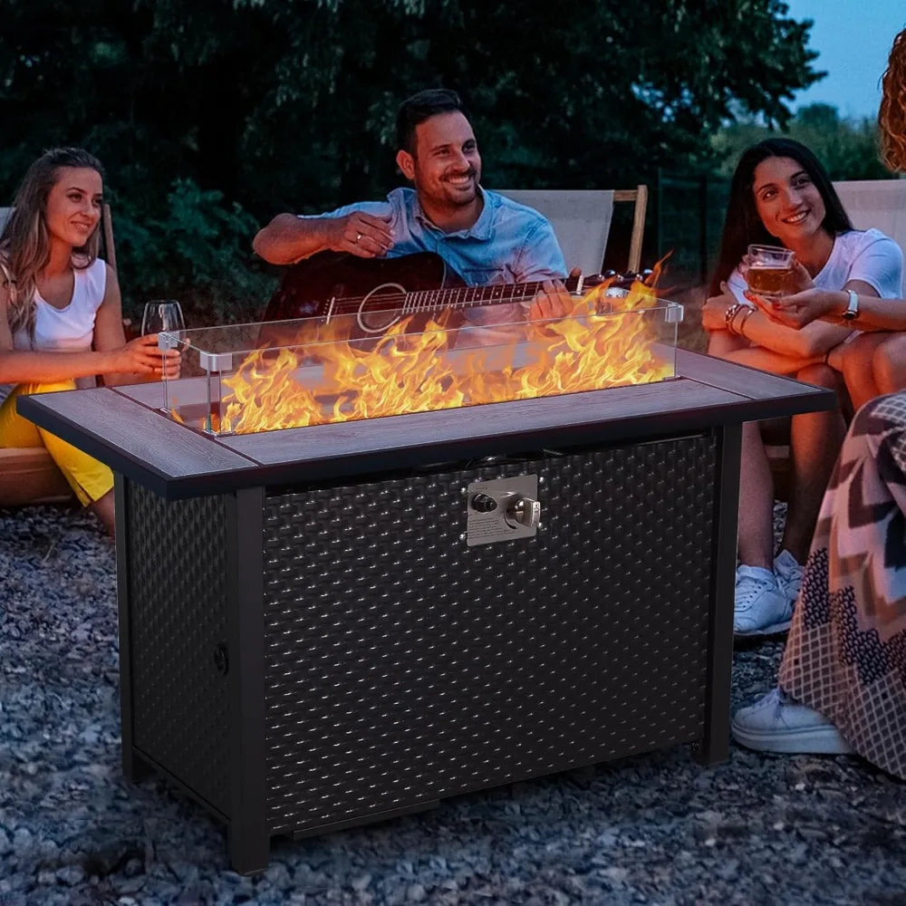 Outdoor Propane Fire Pit Rectangular Gas Table 50,000 BTU