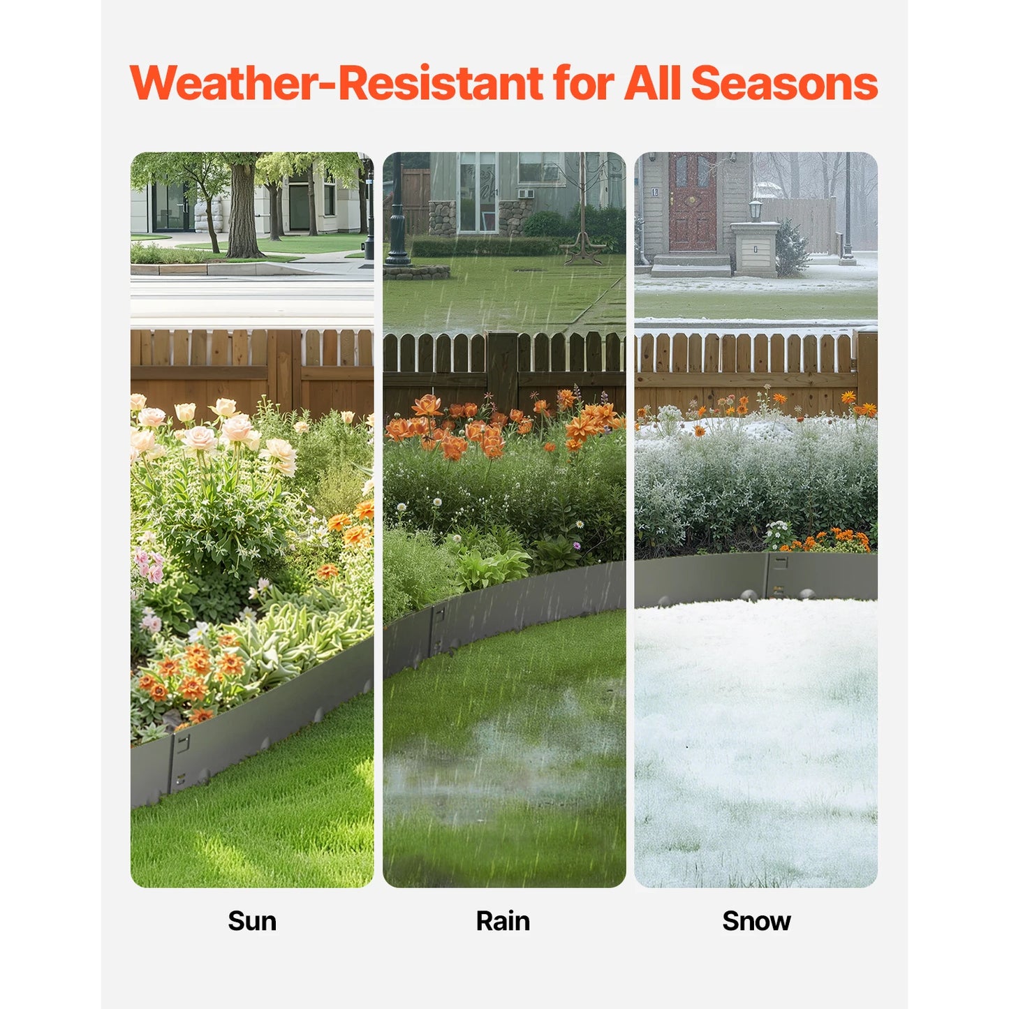 Steel Landscape Edging Set Rust-Resistant Bendable Border
