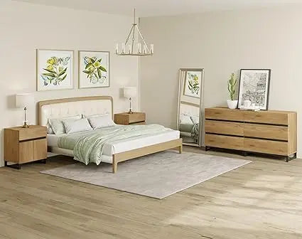 MKDK Dresser And Nightstand Set 3 Piece Bedroom Storage Solution
