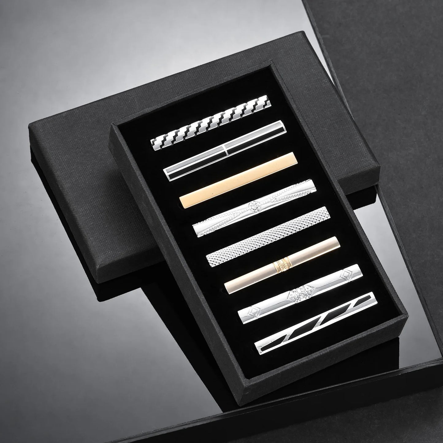 Tie Clips Set With Gift Box For Wedding Gifts Cufflinks