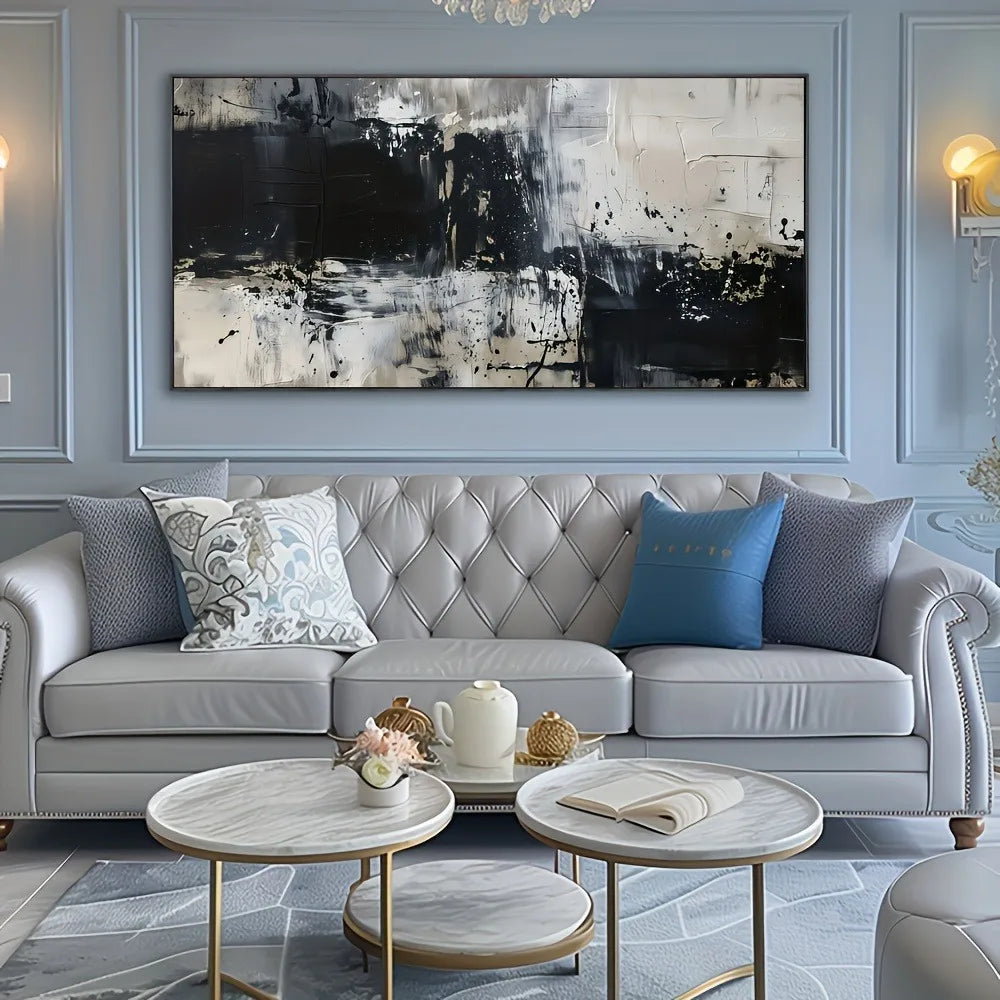 Abstract Canvas Wall Art Mural With Solid Wood Frame For Modern Decor