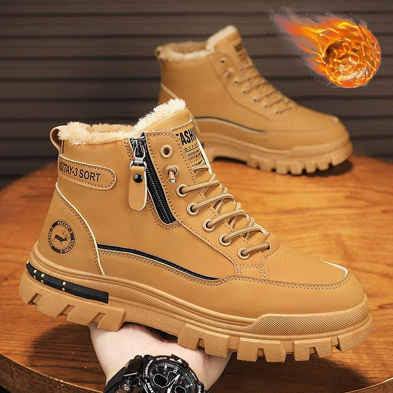 Winter Plush High-Top Snow Boots for Men