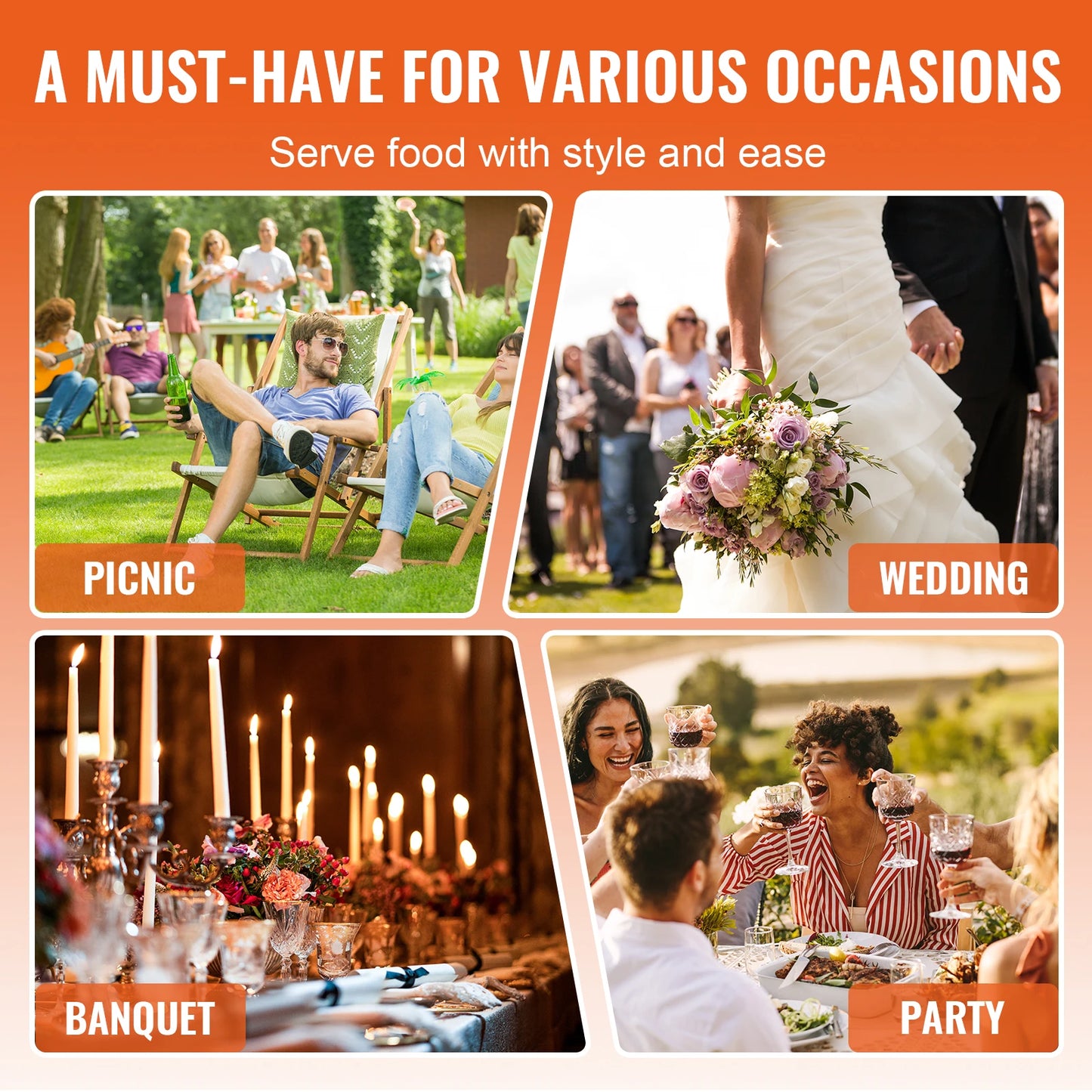 SucceBuy Roll Top Chafing Dish Buffet Set Stainless Steel Chafer