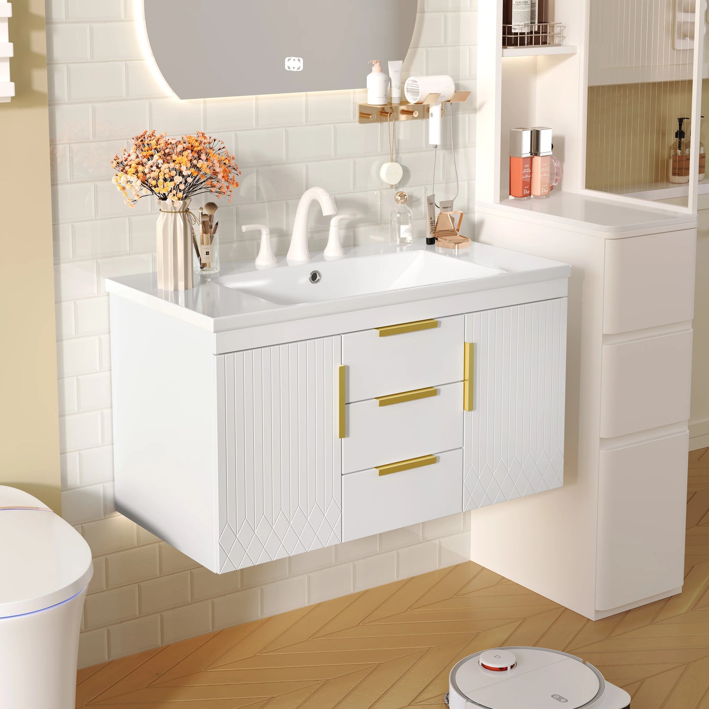 Sh.Kl Wall Mounted Bathroom Vanity With Sink