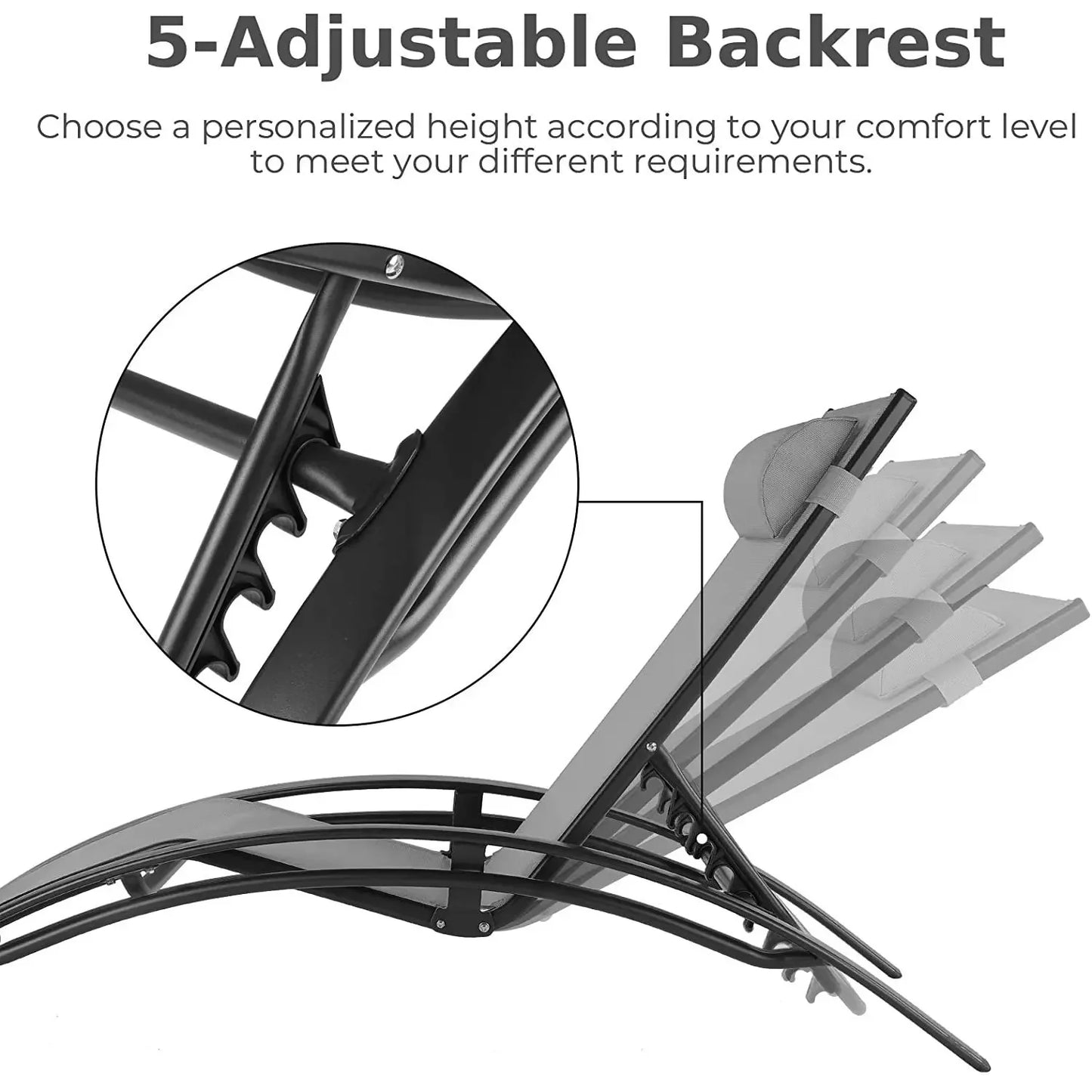 AuAg Aluminum 3-Piece Outdoor Lounge Chair Set With Table