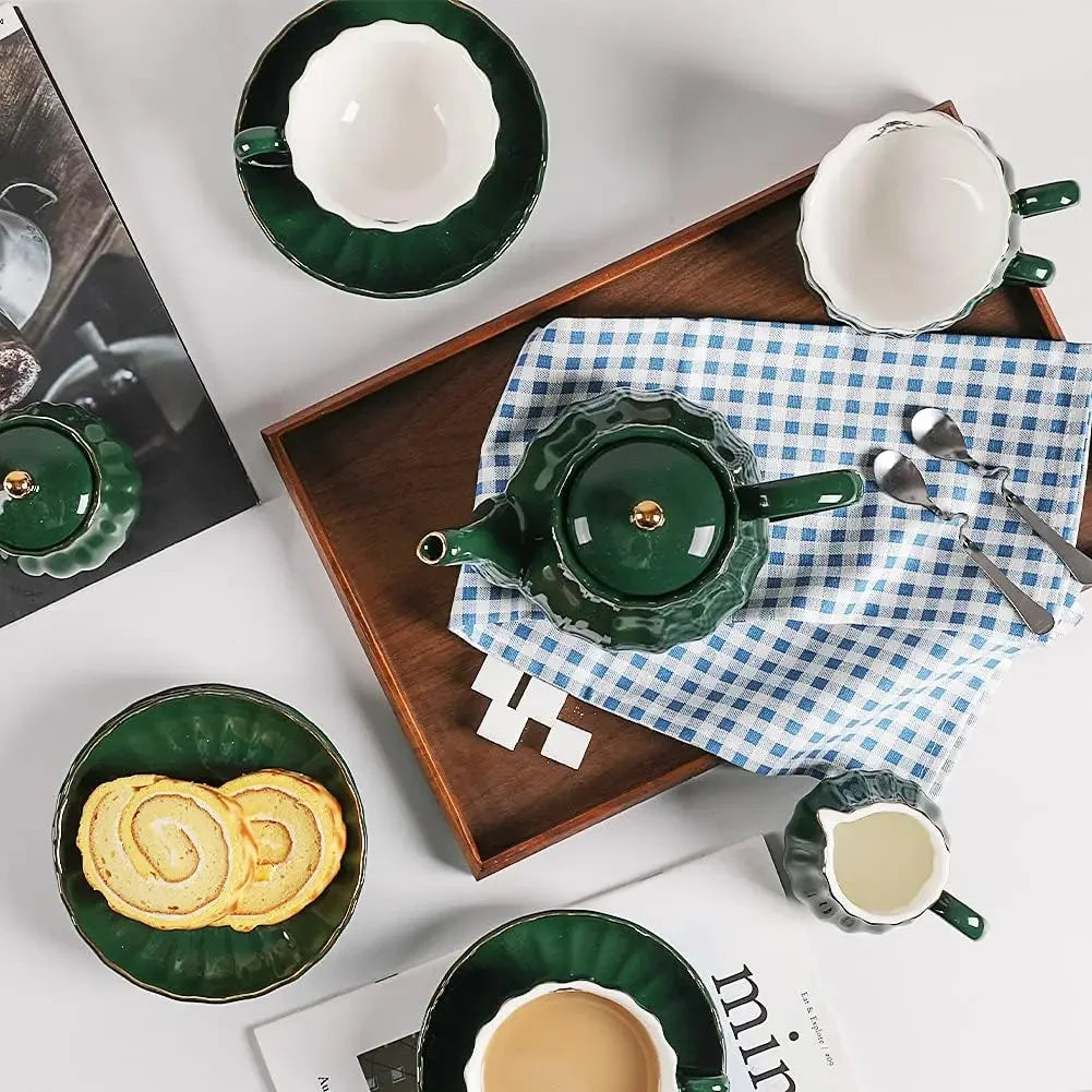 Porcelain Tea Set British Royal Series For Six With Teapot