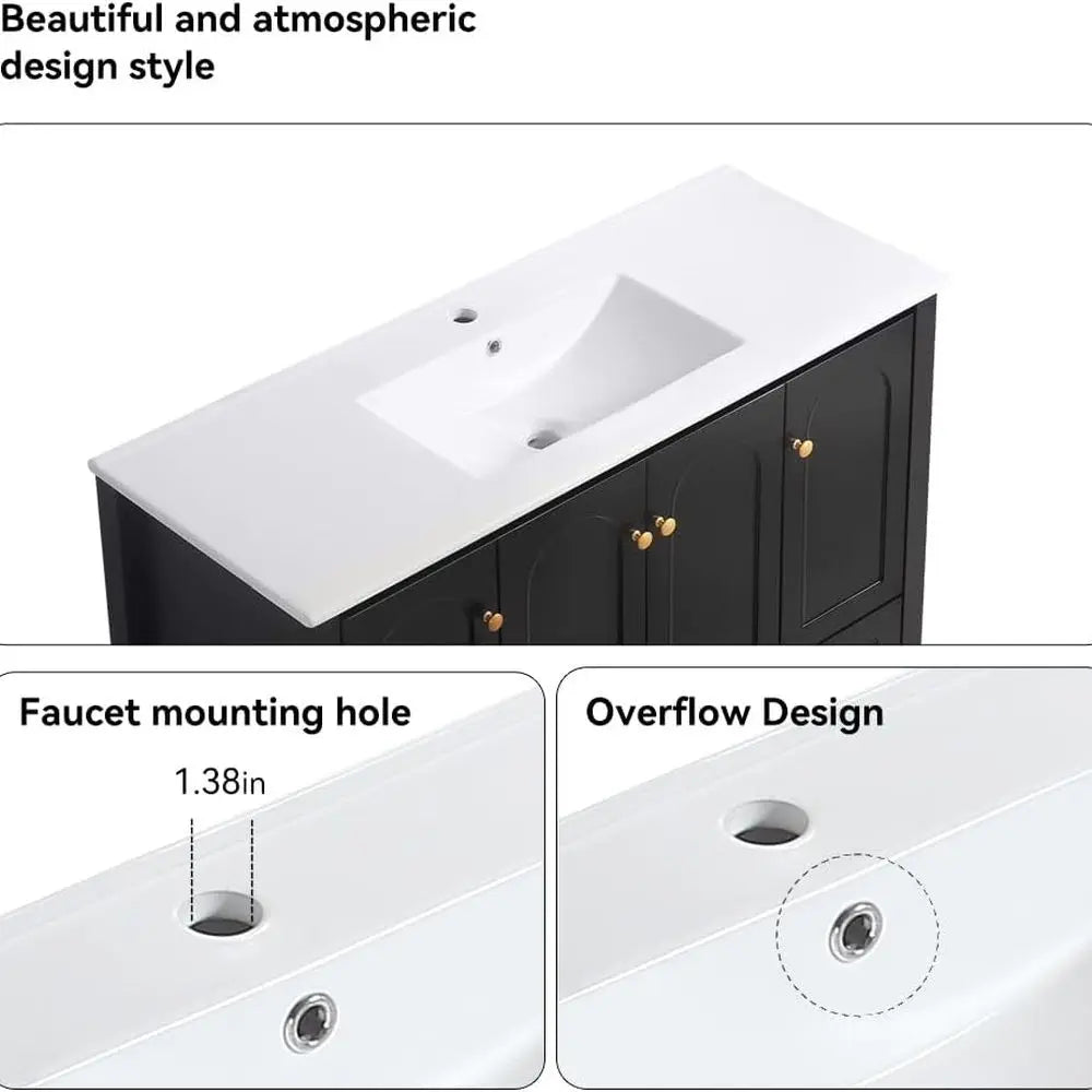Modern Single Bathroom Vanity With Sink And Storage Cabinet