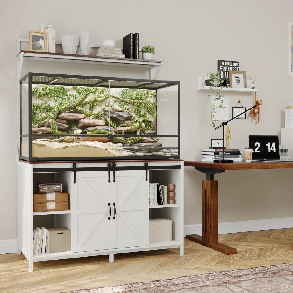 Farmhouse Reptile Tank Stand With Power Outlet Heavy Duty