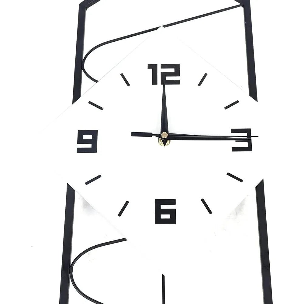 Quartz Silent Wall Clock Modern Metal Pendulum Decor