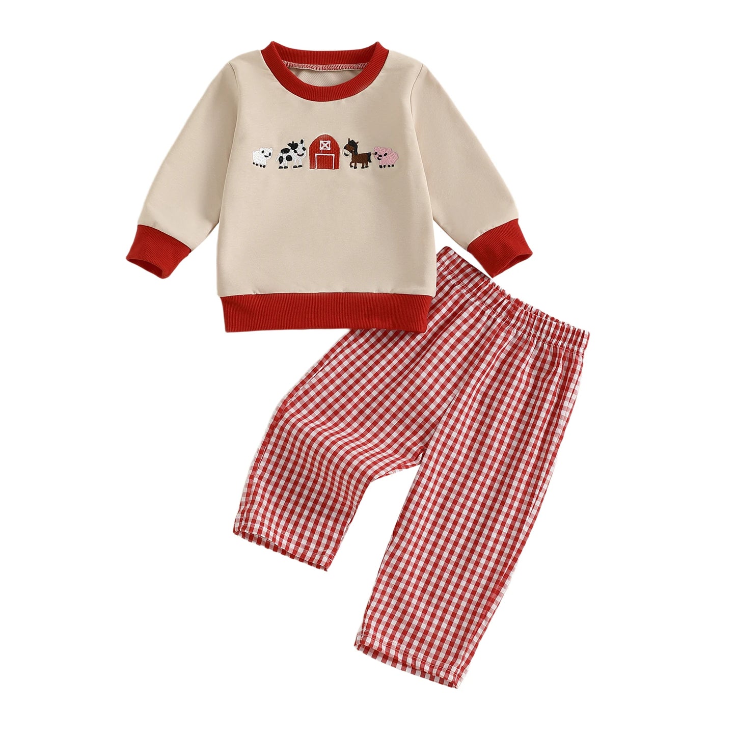 Boys Jungle Adventure 2-Piece Outfit Set With Tiger Embroidery