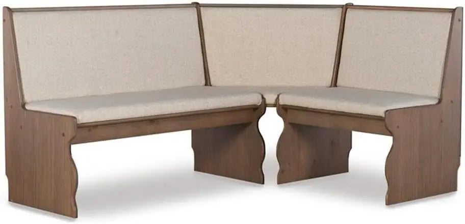 XMSJ Patio Conversation Dining Nook Set 3 Piece Furniture