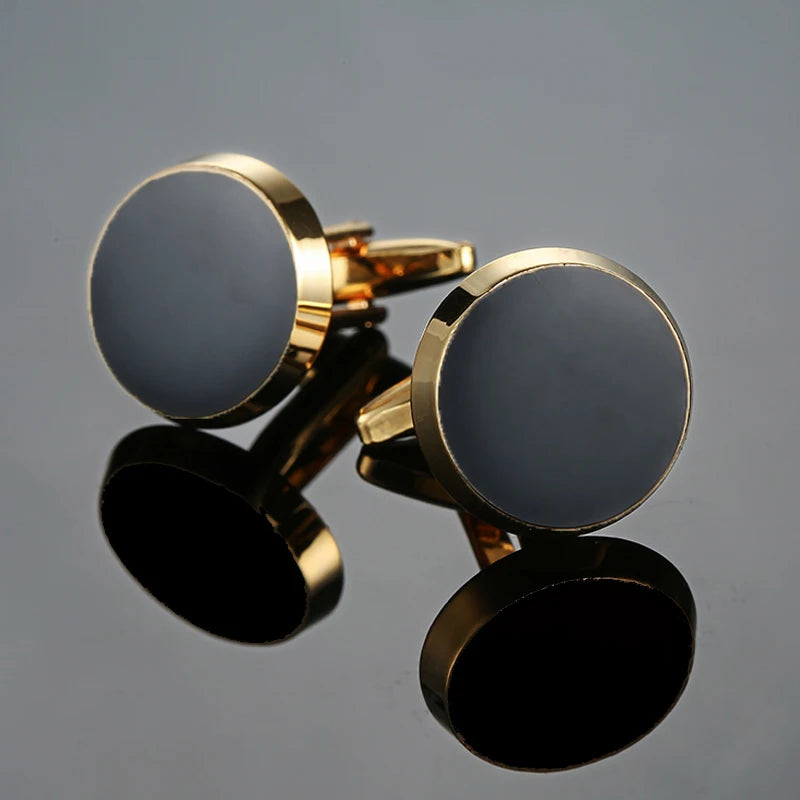 Classic Round Cufflinks For French Shirt Rudder Star Pattern