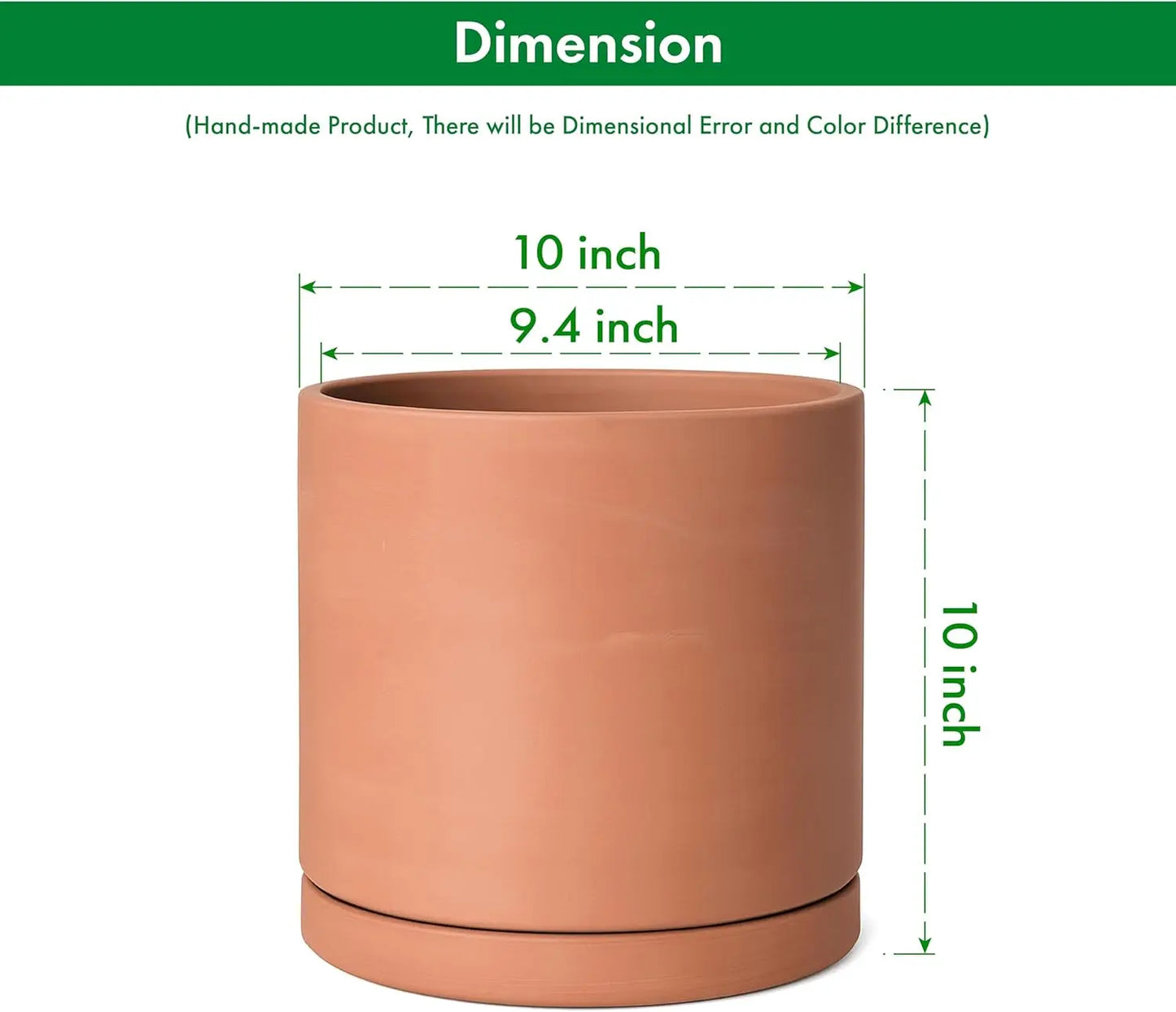 Terracotta Indoor Plant Pot With Drainage Hole And Saucer