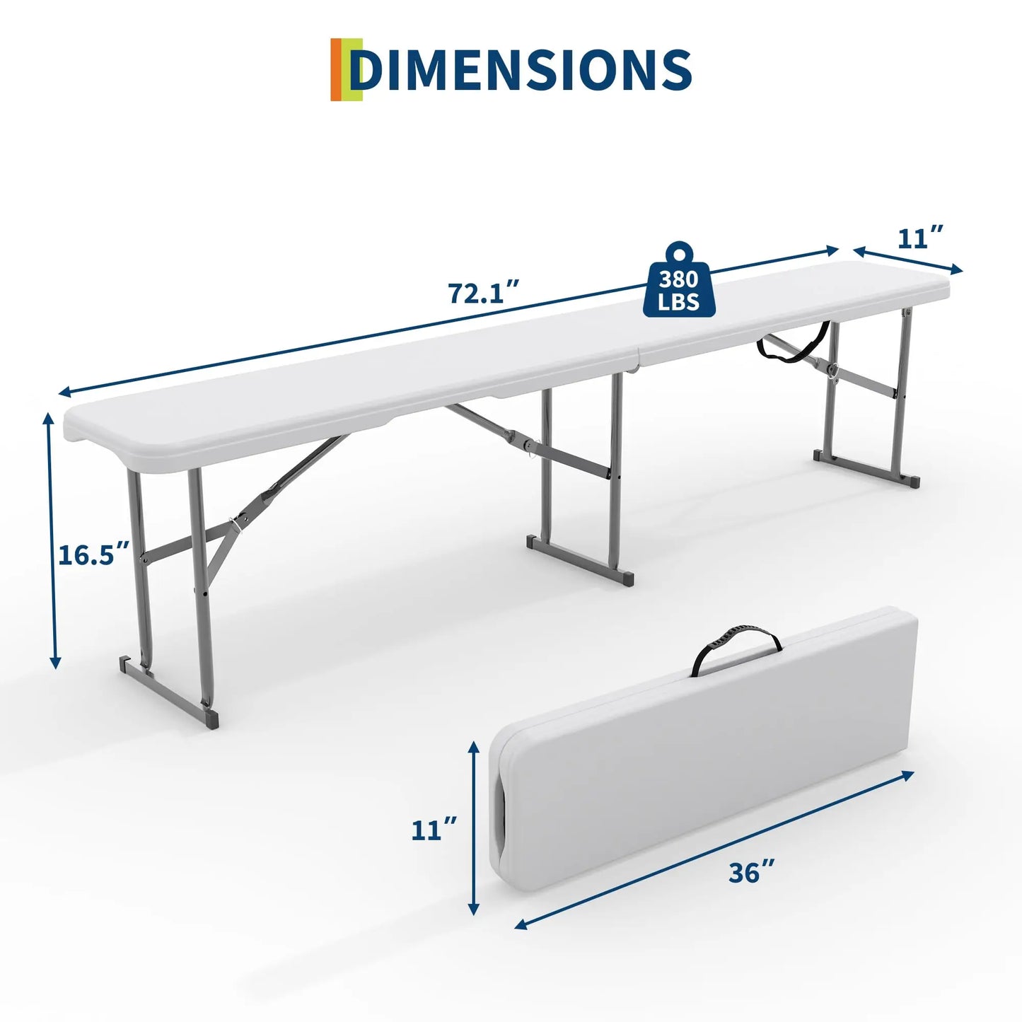 Studyset Portable Folding HDPE Bench For Outdoor Use