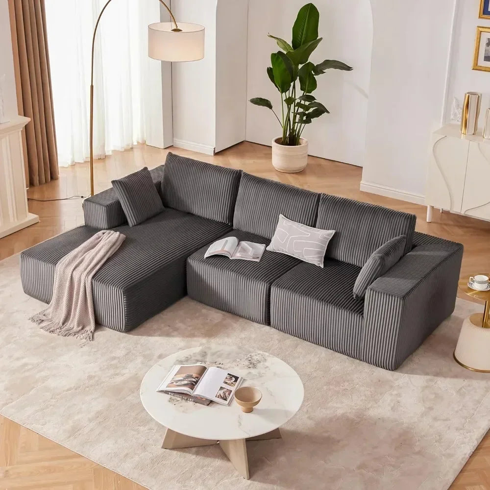Modern Cloud-Inspired L-Shape Sectional Sofa With Deep Seating And Chaise
