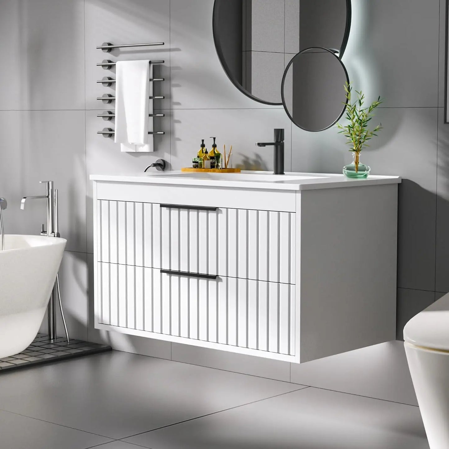 Guangbai Modern Floating Bathroom Vanity With Sink