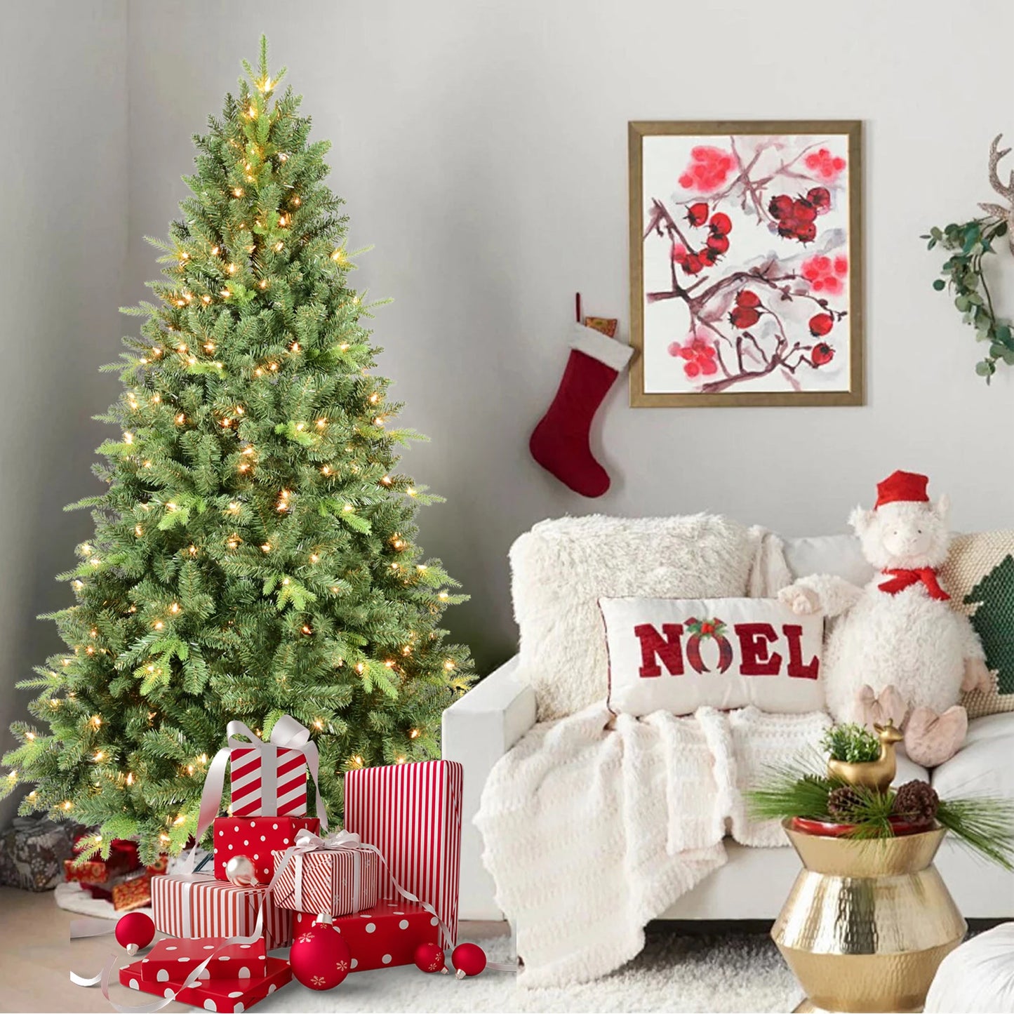 Artificial Christmas Tree With Foldable Metal Stand For Easy Assembly