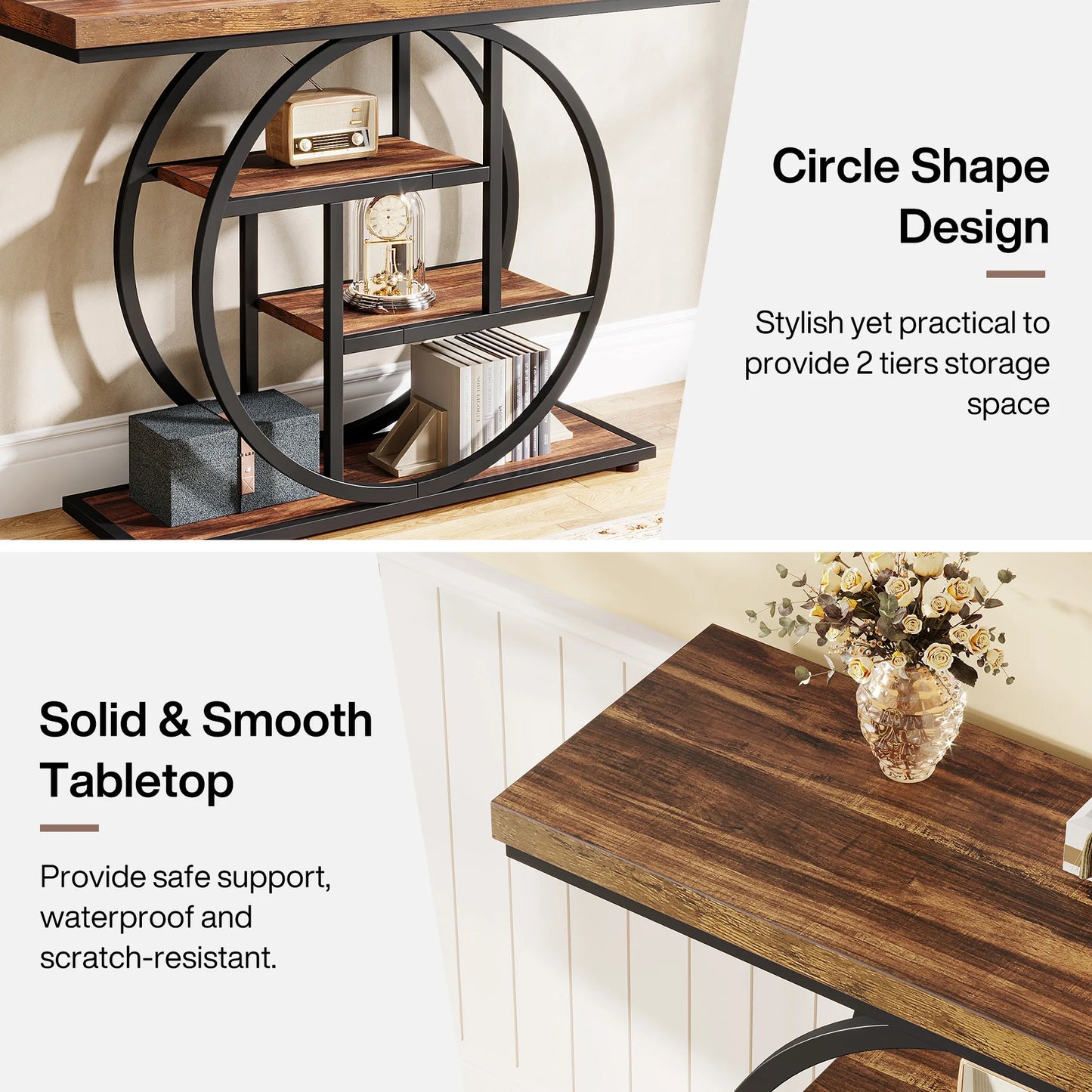 Tribesigns Console Table 4 Tier Entryway Sofa Table For Living Room