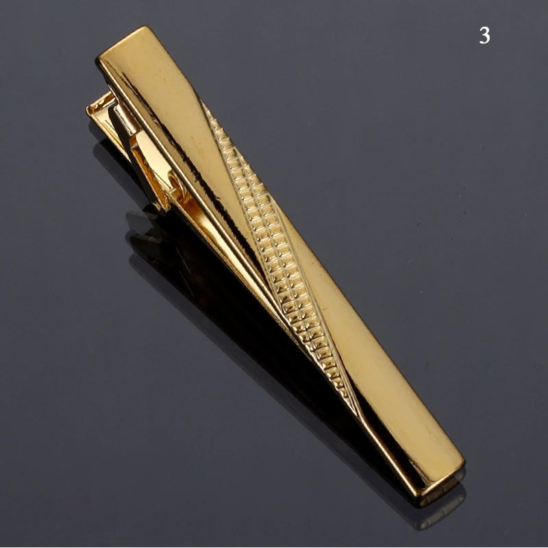Luxury Metal Tie Clip For Men Crystal Bar Clasp