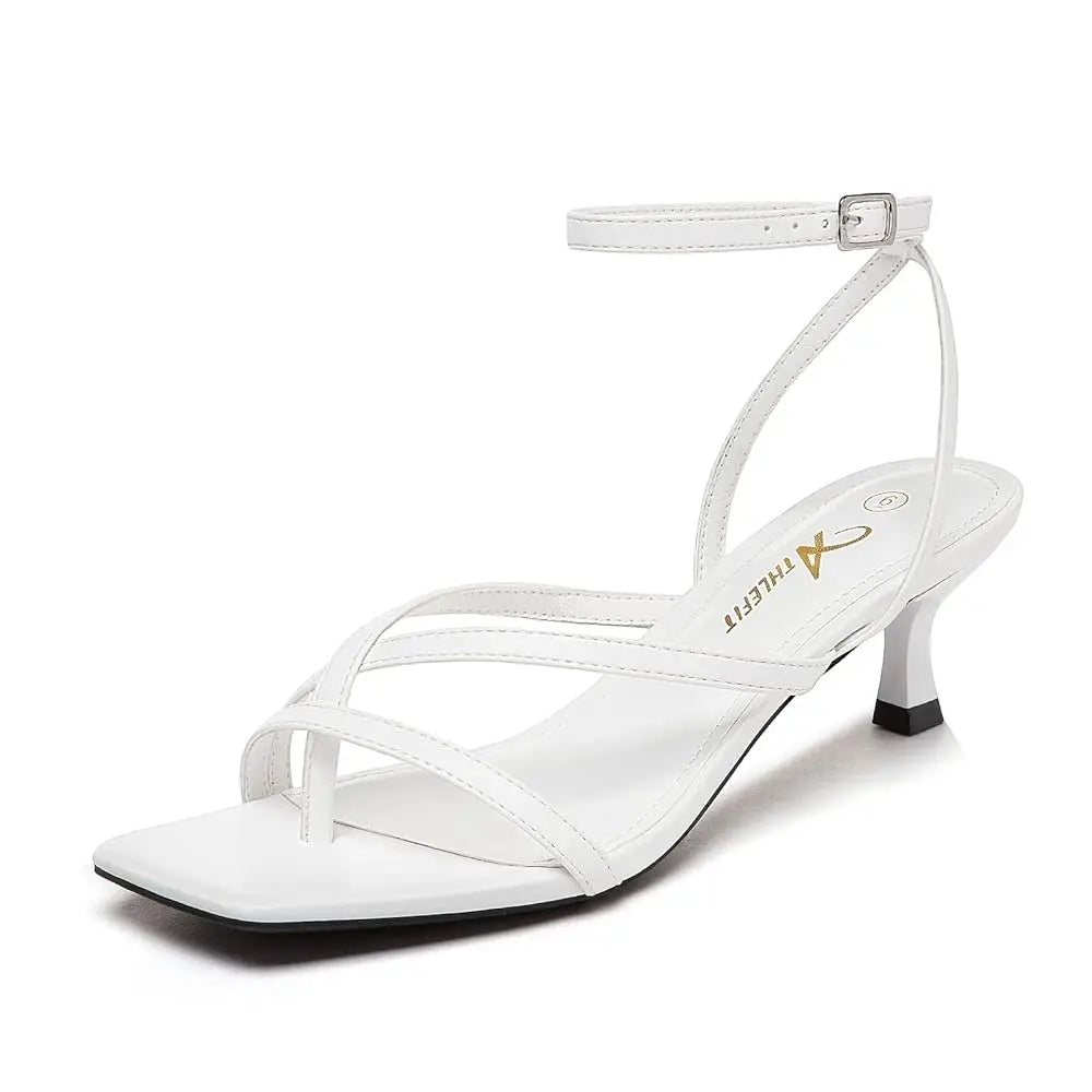 NONE Womens Strappy Kitten Heels Square Toe Sandals