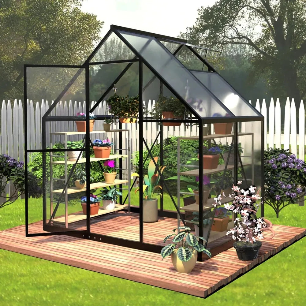 Heavy Duty Polycarbonate Greenhouse With Roof Vent Outdoor