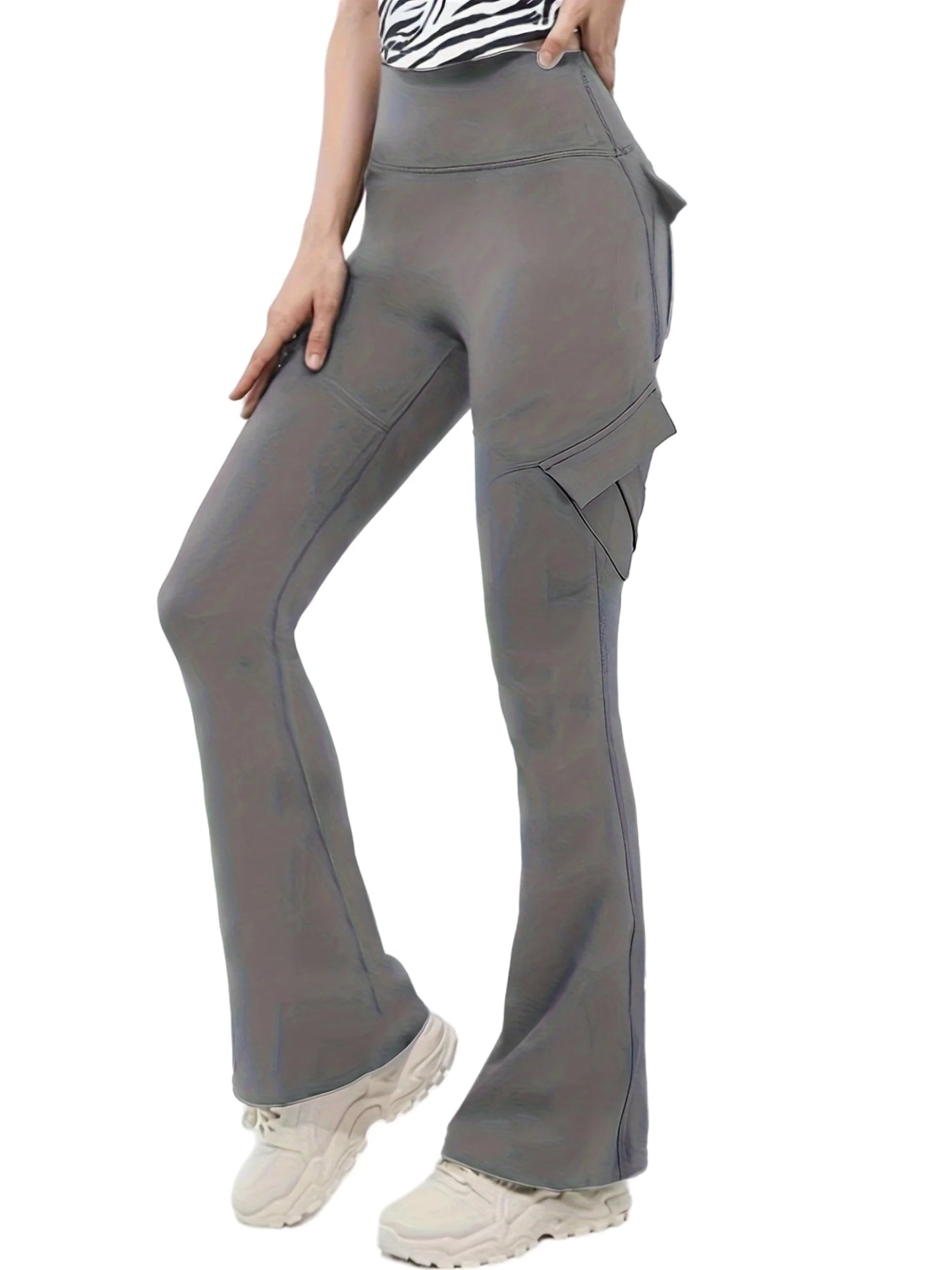 High Waisted Yoga Leggings Butt Lifting Wide Leg Tummy Control
