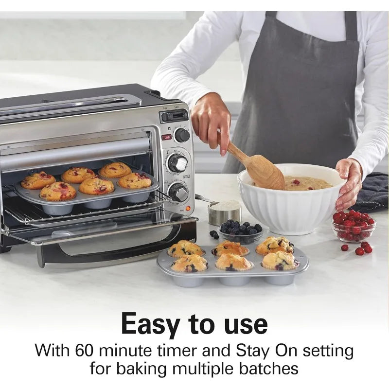 XMSJ 2 In 1 CountertopOven ToasterOven And Long Slot