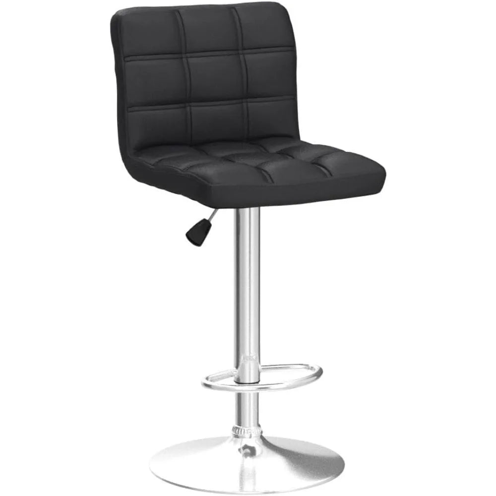 HUANZHUANG Set Of 4 Adjustable Swivel PU Leather Bar Stools