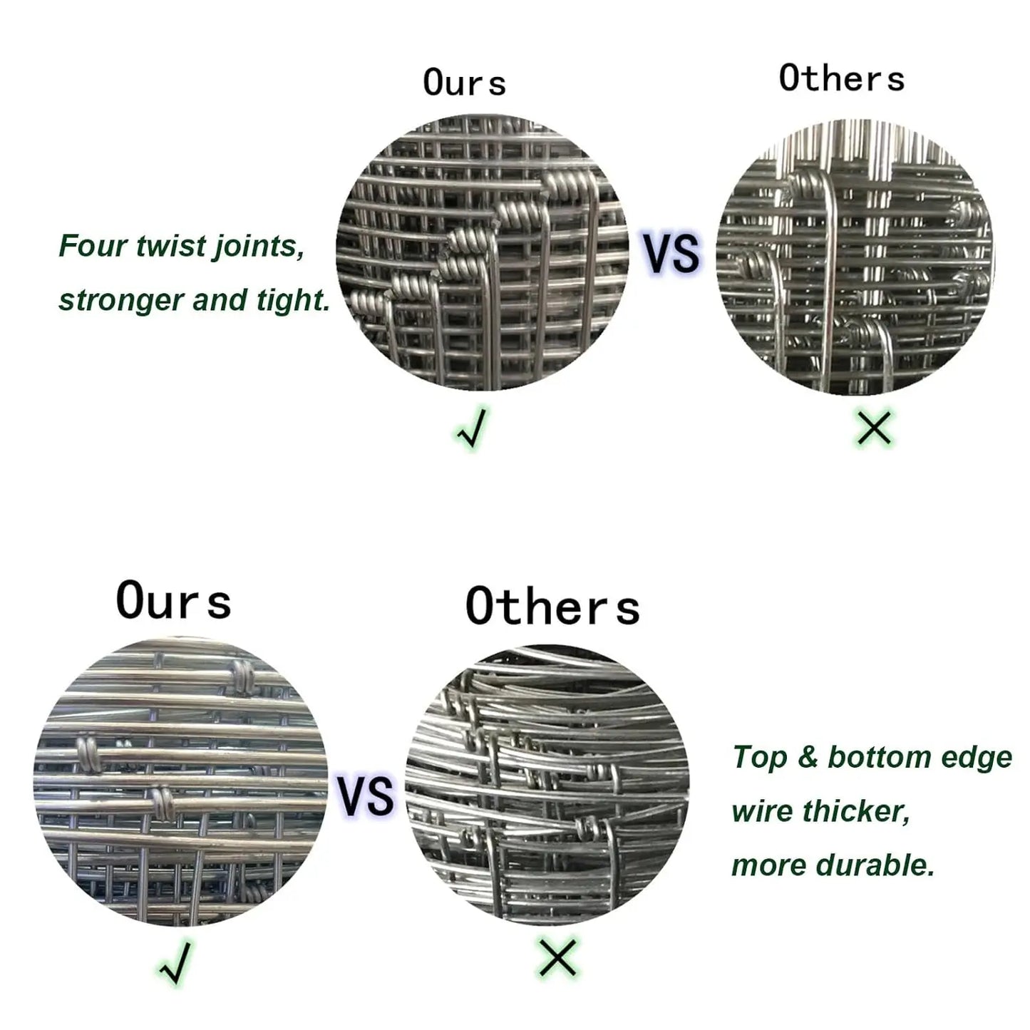 Galvanized Field Fence For Livestock, Deer And Goats, Heavy Duty