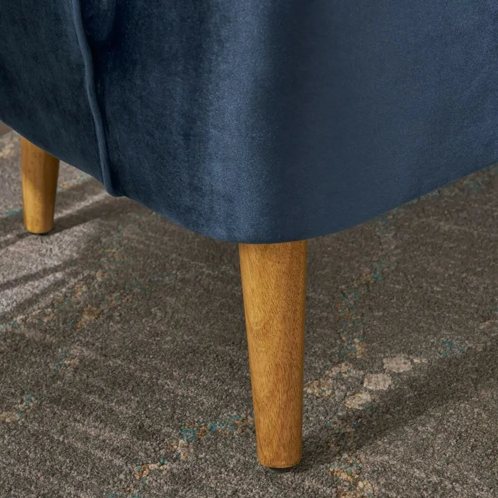 Velvet Channel Stitch Slope Arm Club Chair