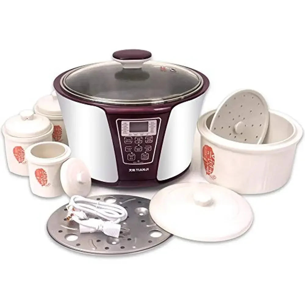 XMSJ 4 In 1 Ceramic Pot Electric Stew With 12 Menus