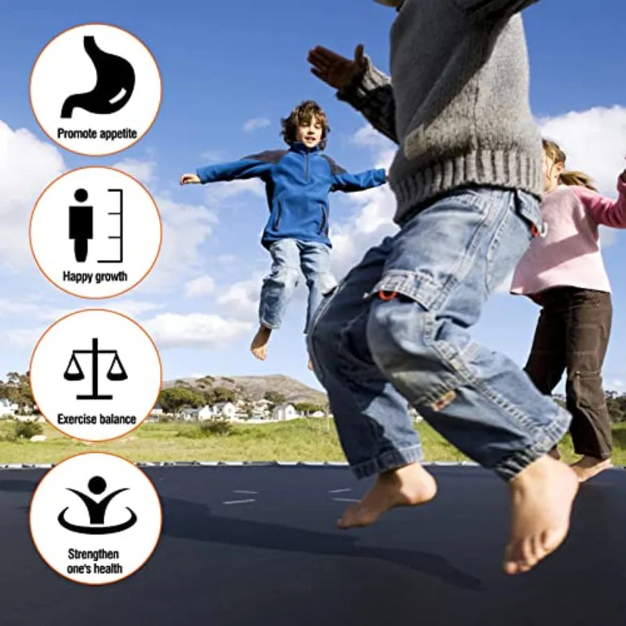 Outdoor Trampoline With Steel Frame, UV-Resistant Mat, Safety Net