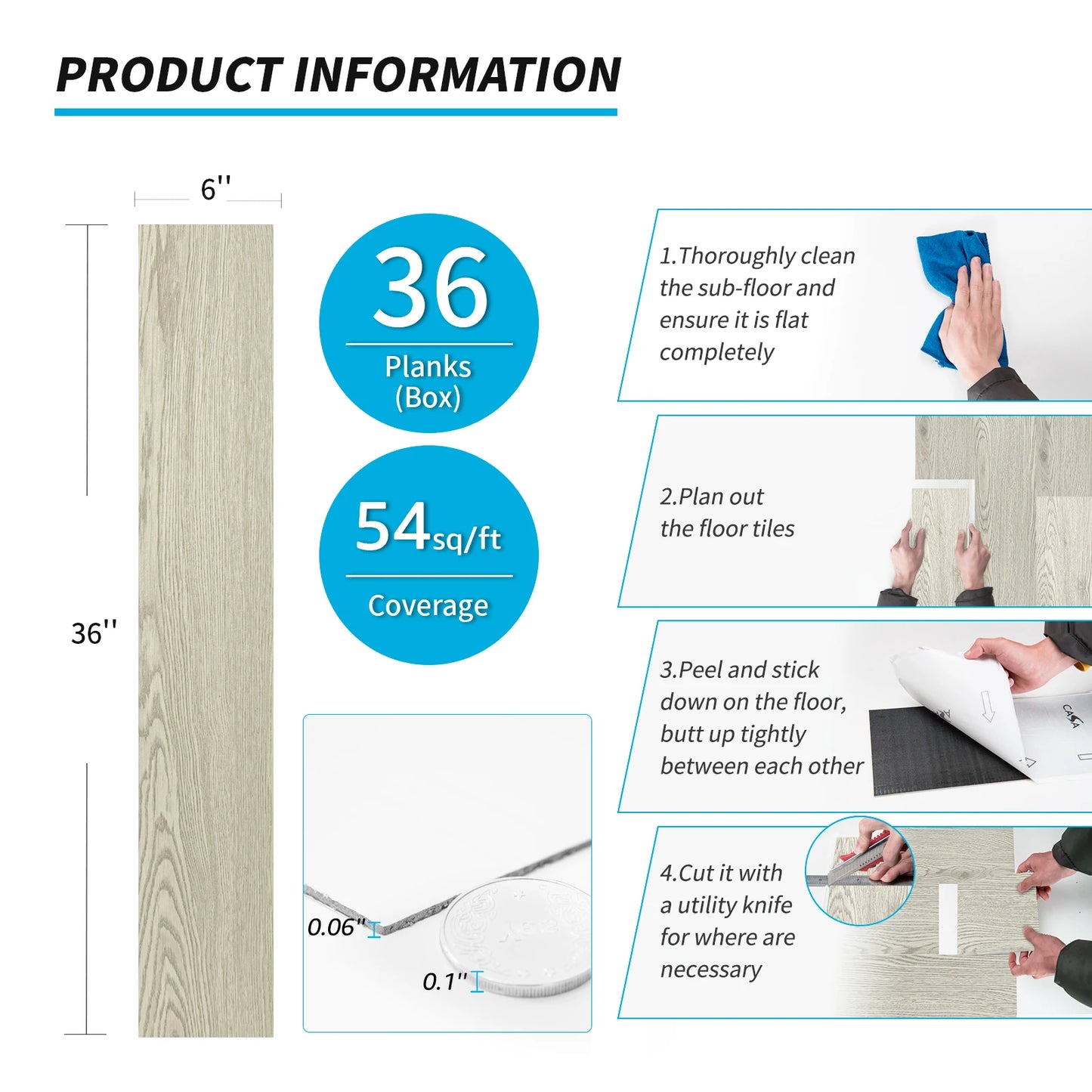 Peel And Stick Luxury Vinyl Flooring Tiles For Kitchen And Bathroom