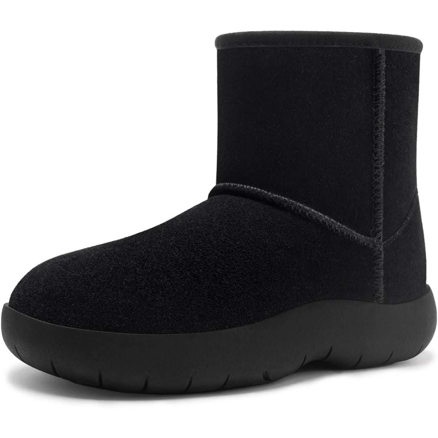 Fujian Genuine Suede Womens Ankle Boots Fur Lined Snow Boots