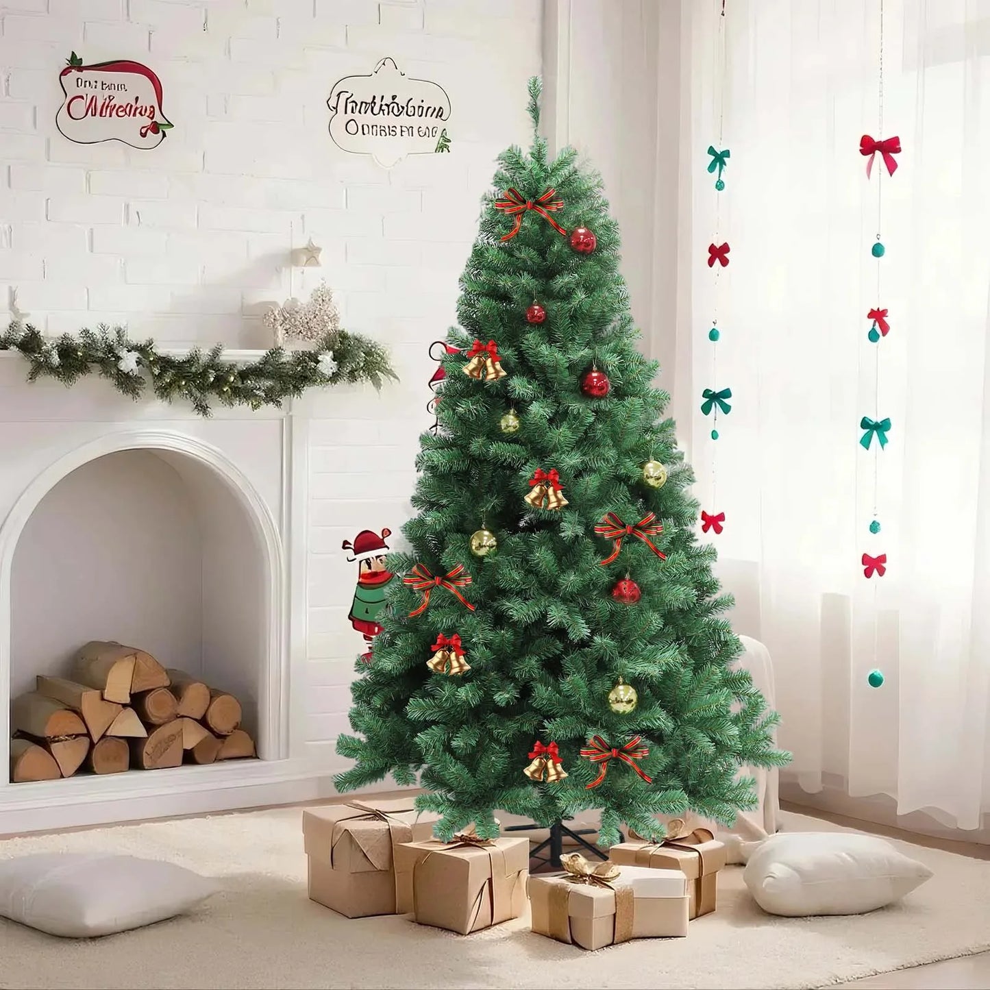 Electronic Pre-Lit Christmas Tree With LED Lights Hinged Design