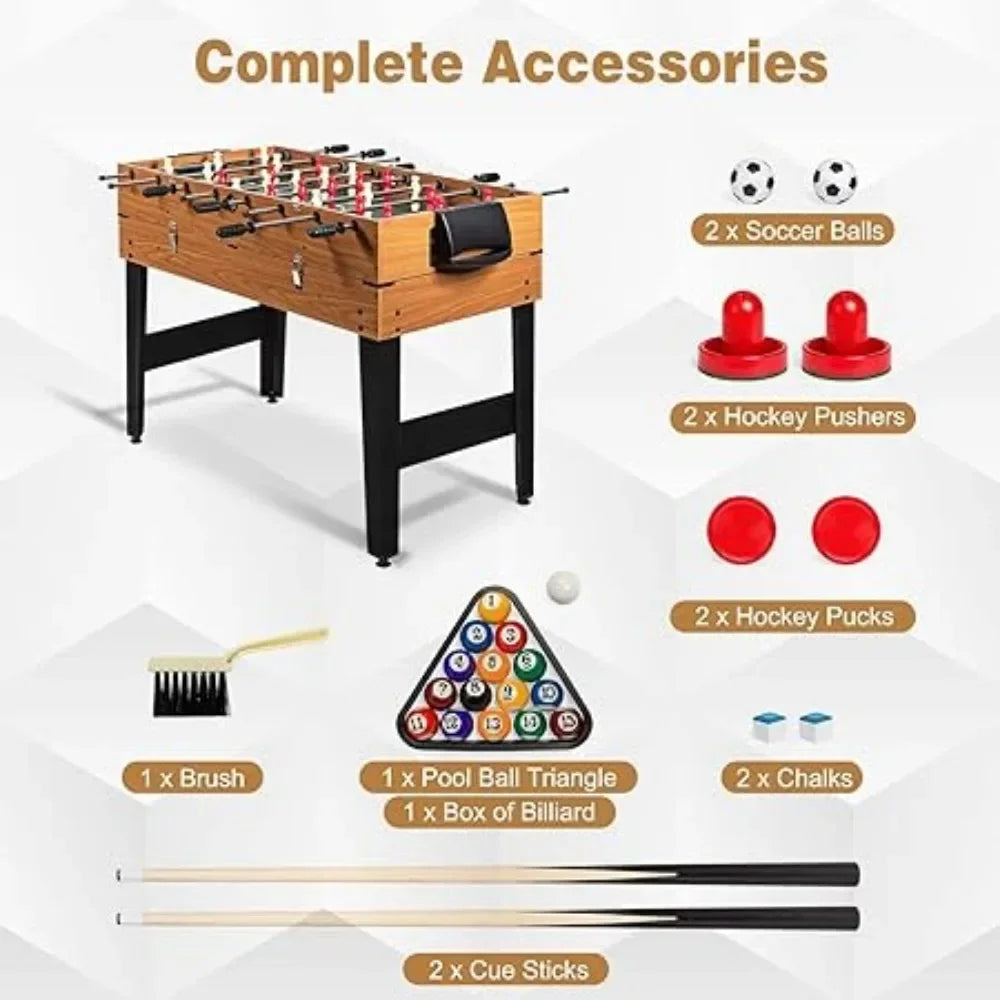 Angduo 3 In 1 Game Table Foosball Billiards Combo