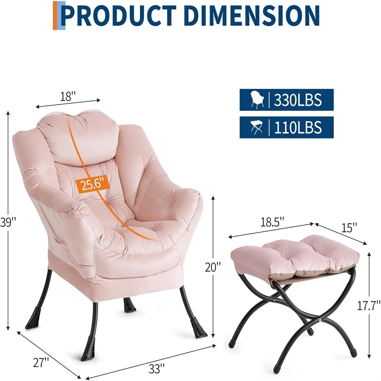 HiMISS Lazy Chair With Folding Footrest Armchair