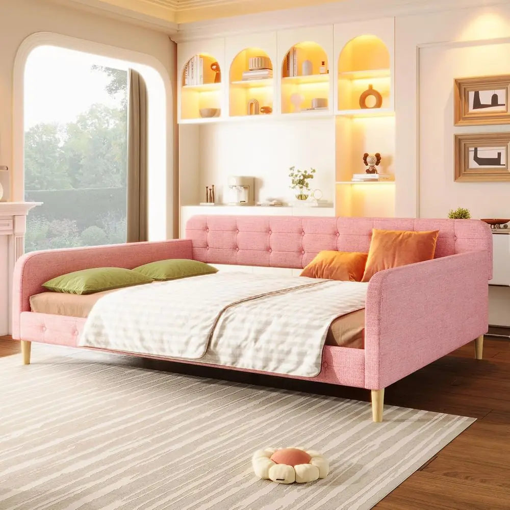 Merax Linen Daybed Upholstered With Four Legs