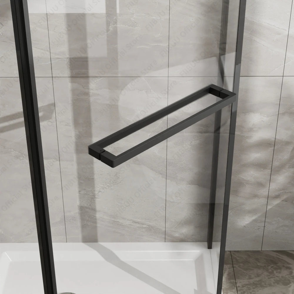 FIIBUU Neo Angle Frameless Shower Door Glass Enclosure