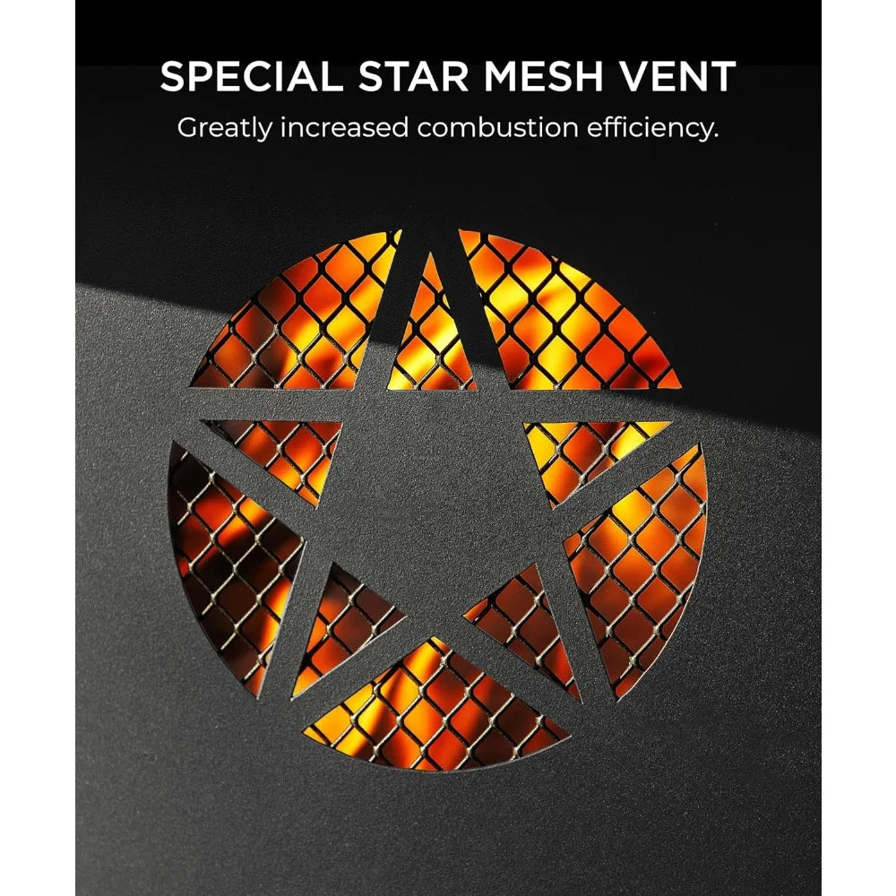 Sunoutl Fire Pit With BBQ Grill Outdoor Wood Burning