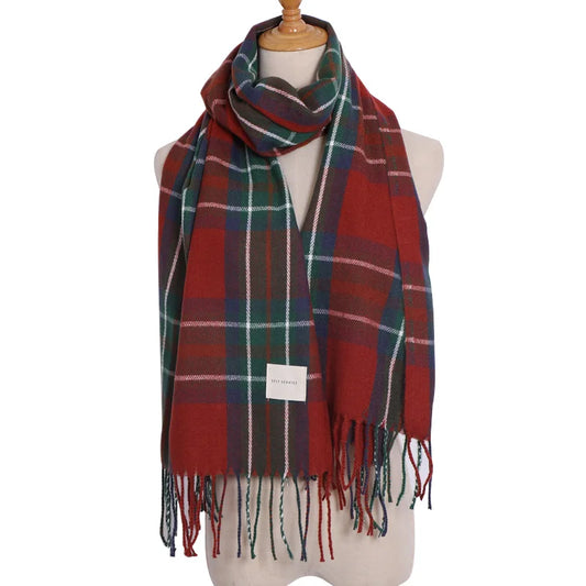 Scottish Style Tartan Warm Scarf For Women Plaid Shawl