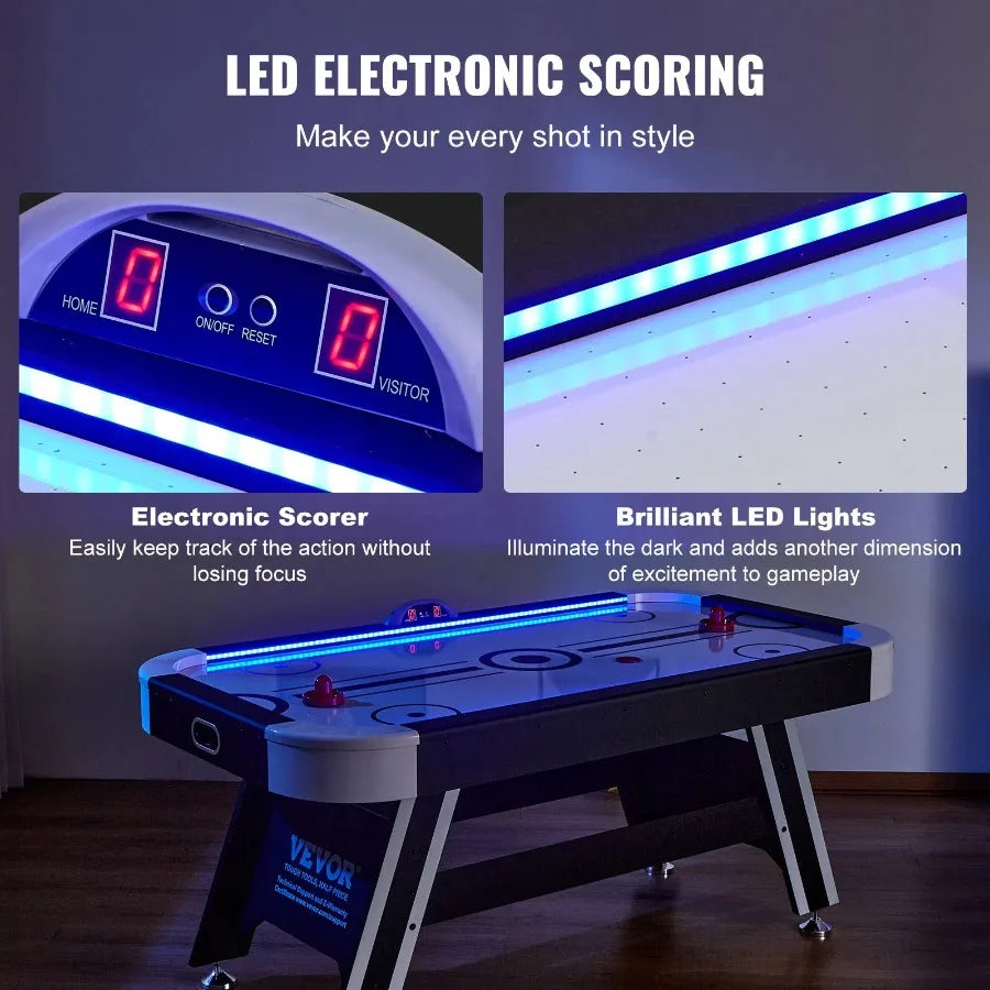Air Powered Hockey Table Indoor LED Arcade Style Game