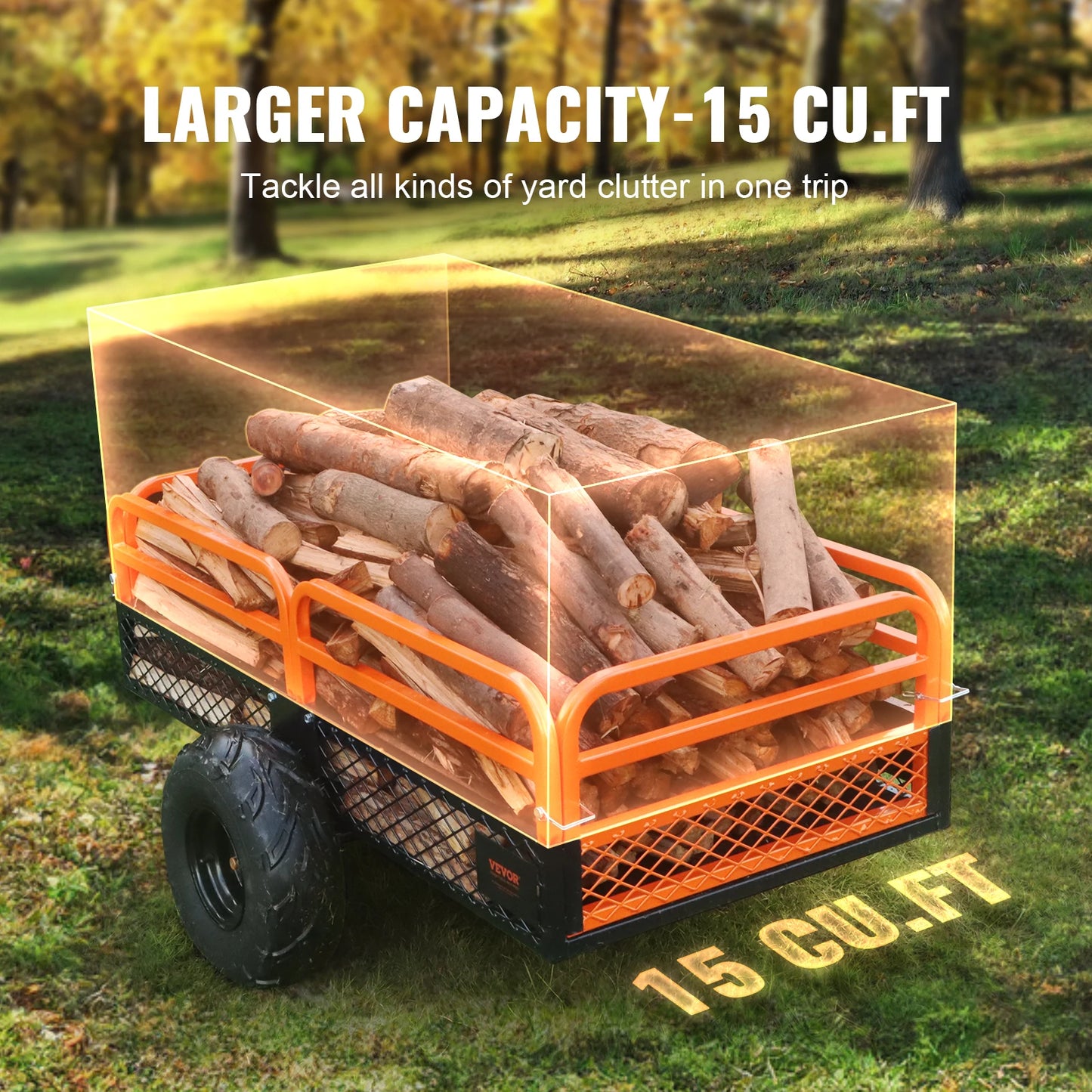 SucceBuy Heavy Duty ATV Dump Trailer With Removable Sides