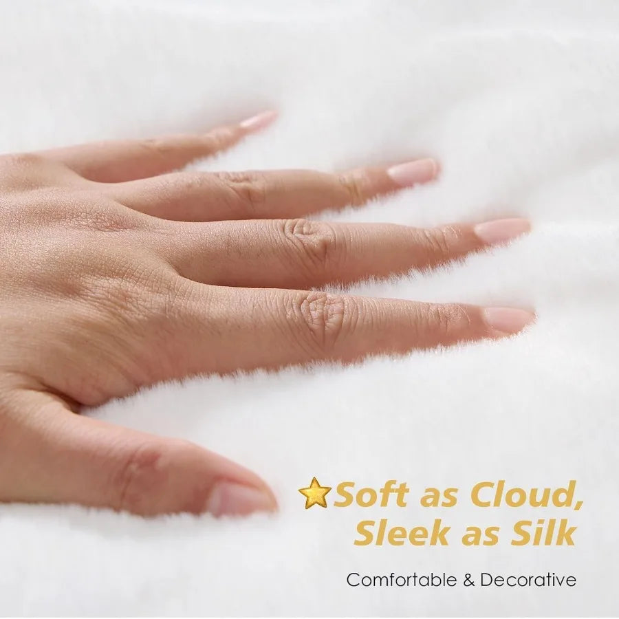 Soft Faux Fur Christmas Tree Skirt With Pom Pom Accents