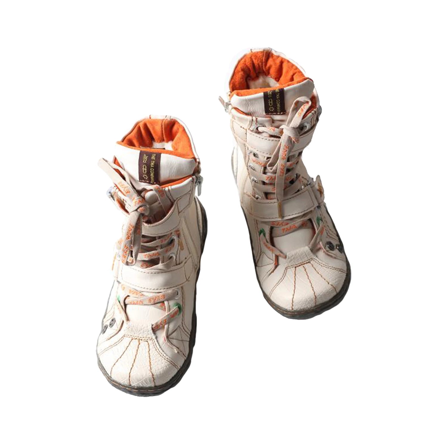 TMA EYES Double-Strap PU Leather Women's Boots With Faux Fur