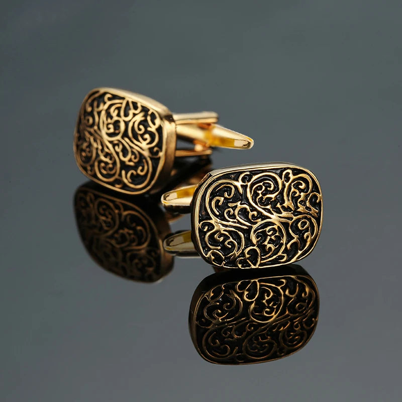 Classic Round Cufflinks For French Shirt Rudder Star Pattern